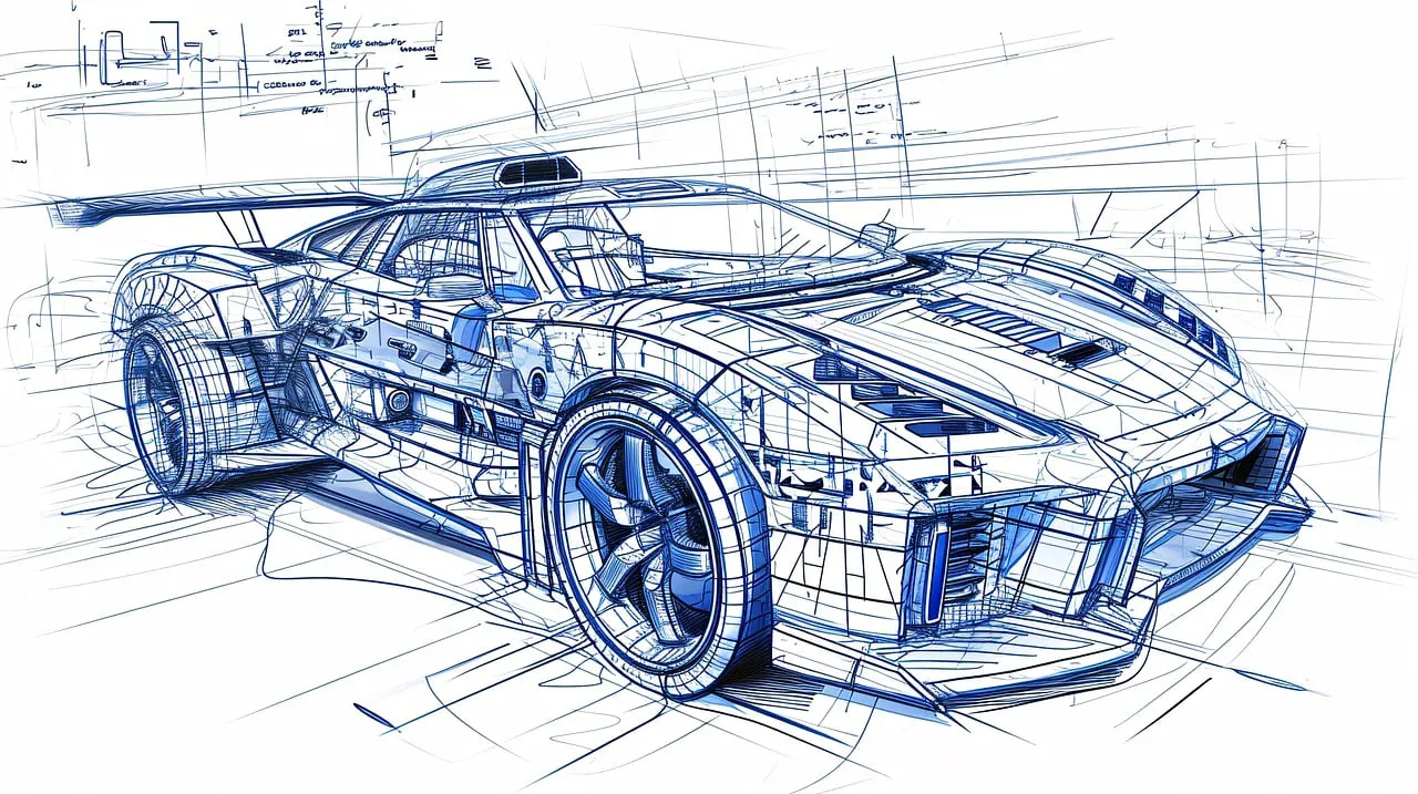 sketch of car